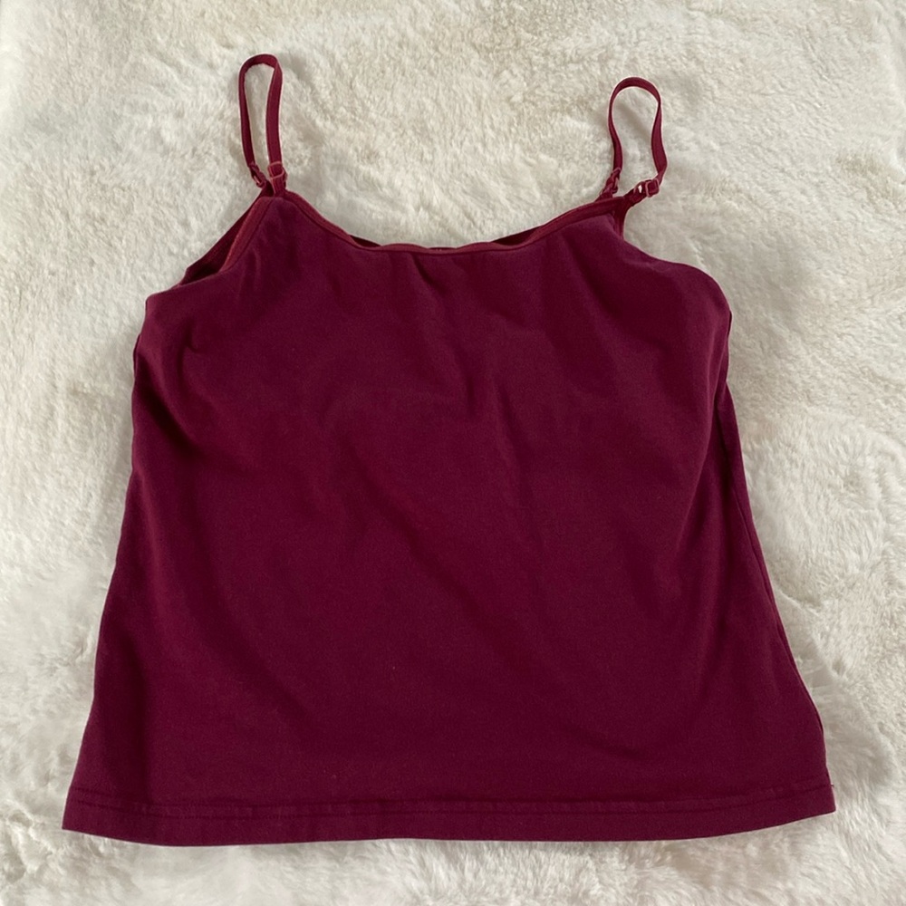 French Dressing Camisole. Size M. Adjustable Straps. Burgundy Wine Color.